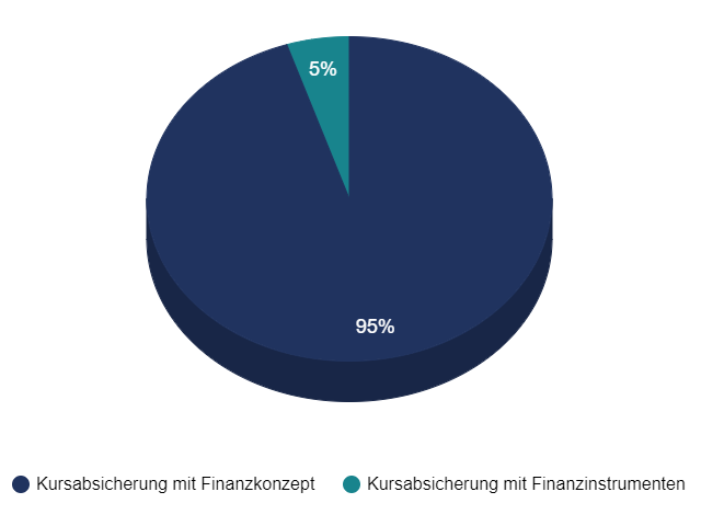 Kreisdiagramm Verteilung: Finanzkonzept 95 %, Instrumente 5 %